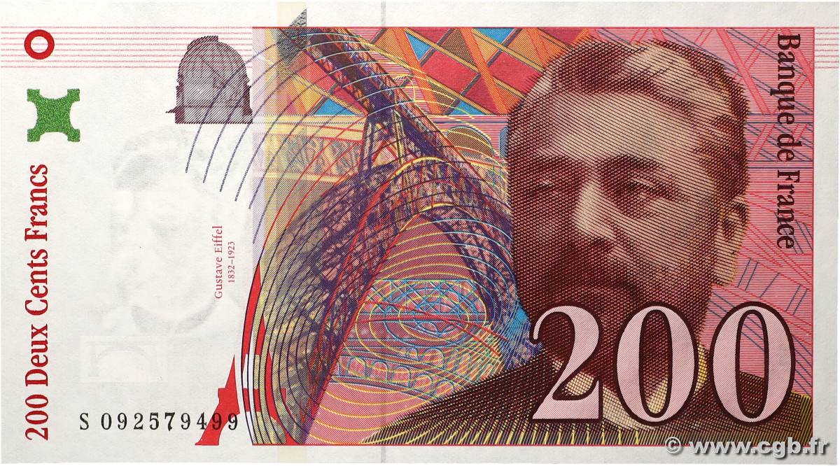 200 Francs EIFFEL FRANKREICH  1999 F.75.05 fST+