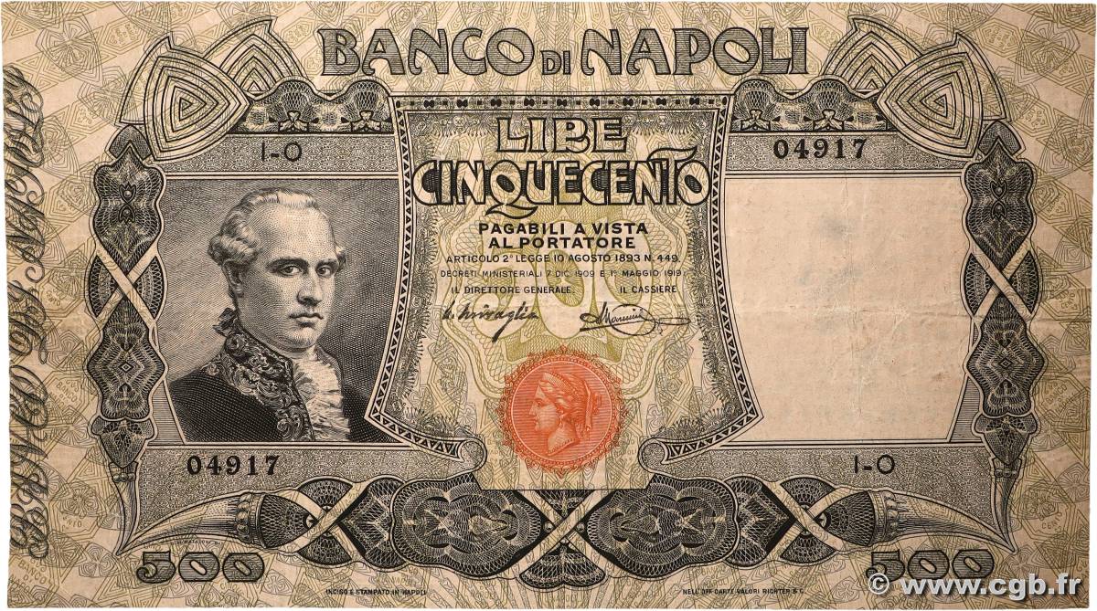 500 Lire ITALIEN  1919 PS.858 fSS