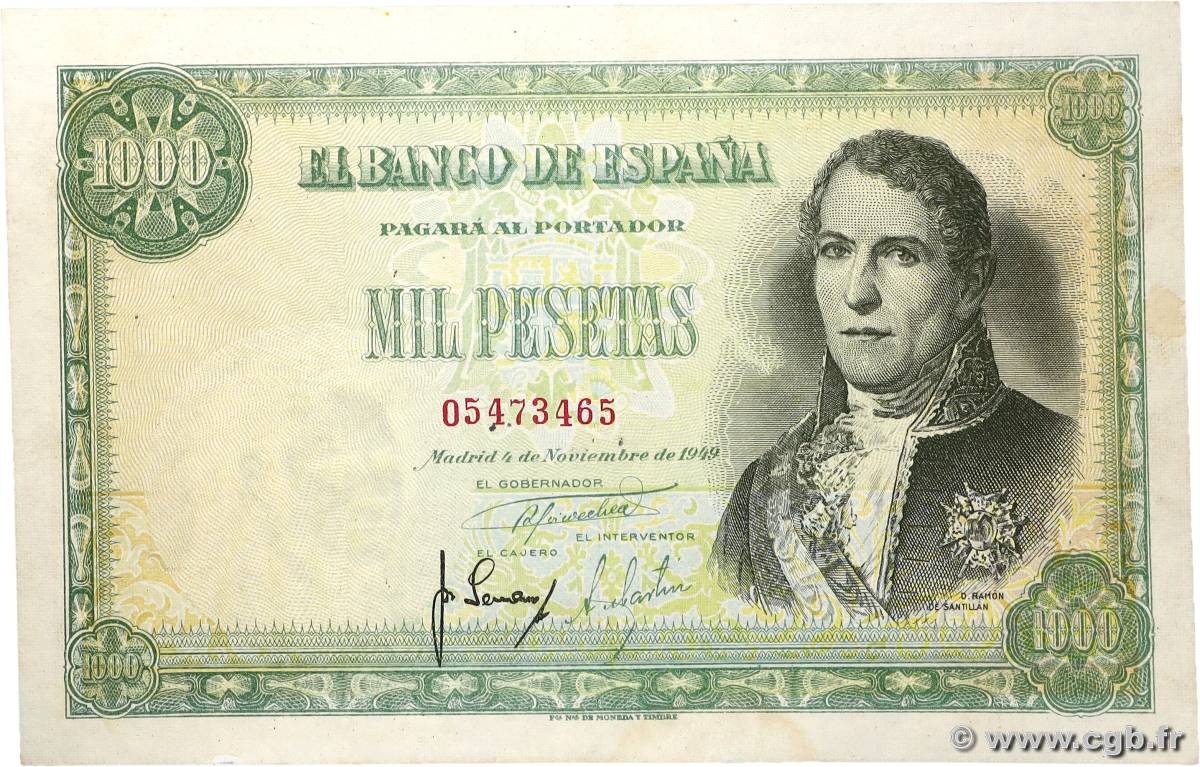1000 Pesetas SPANIEN  1949 P.138 SS