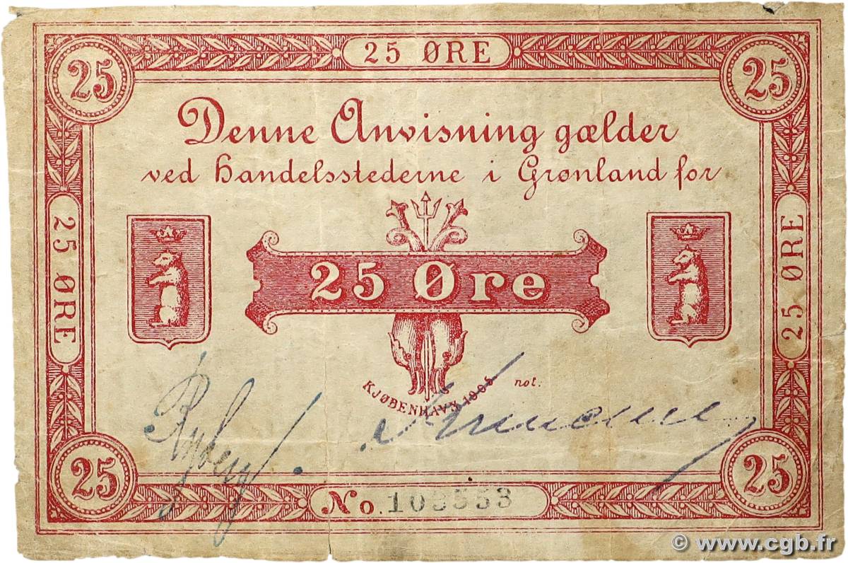 25 Ore GROENLAND  1905 P.04b TB