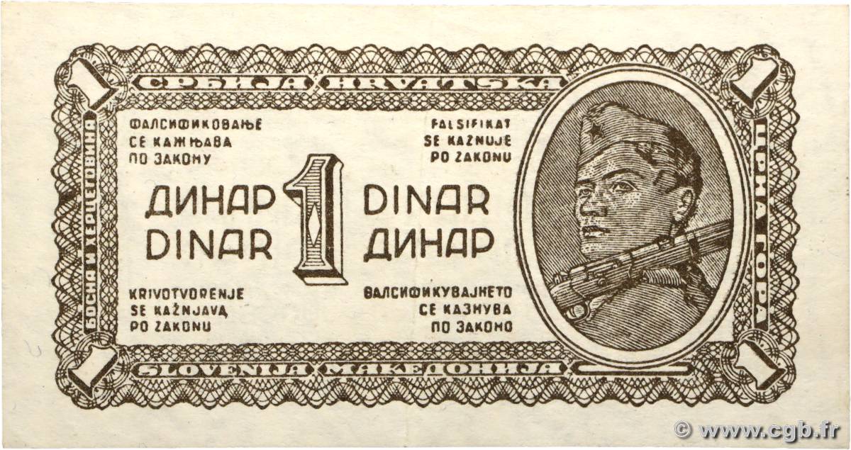 1 Dinar YUGOSLAVIA  1944 P.048a XF+