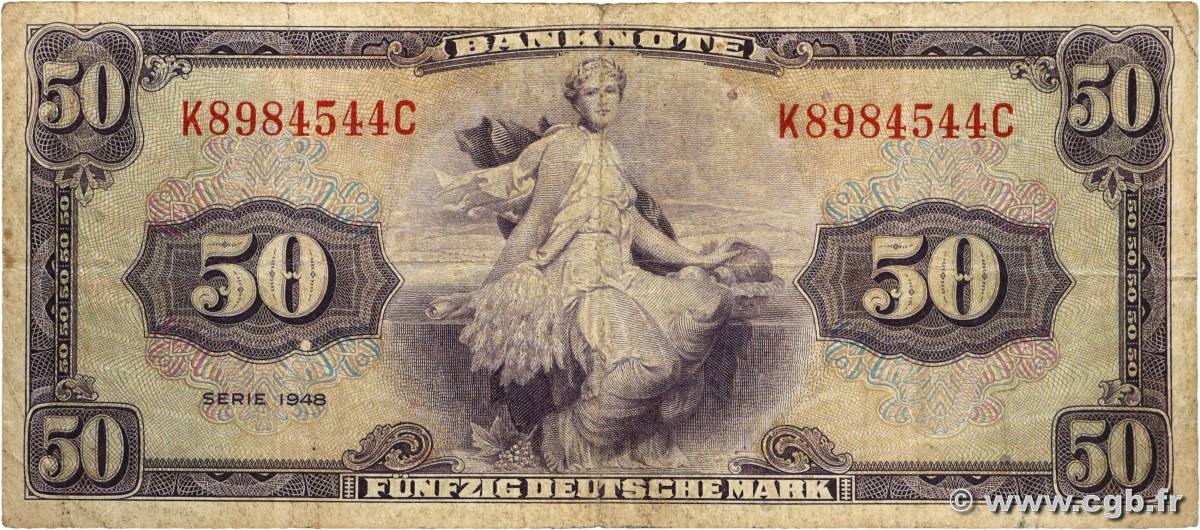 50 Deutsche Mark ALLEMAGNE FÉDÉRALE  1948 P.07a TB