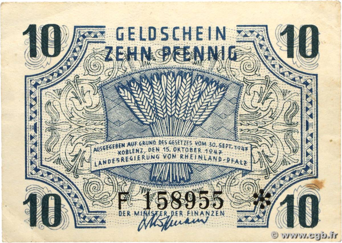 10 Pfennig DEUTSCHLAND Coblenz 1947 PS.1005 SS