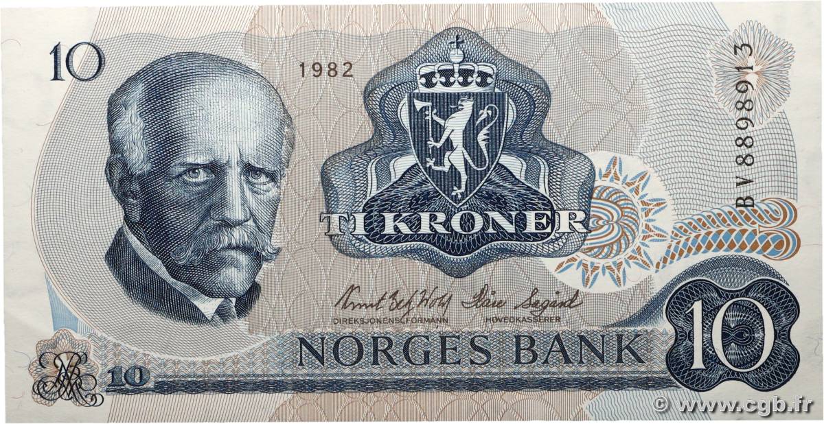 10 Kroner NORVÈGE  1982 P.36c pr.NEUF