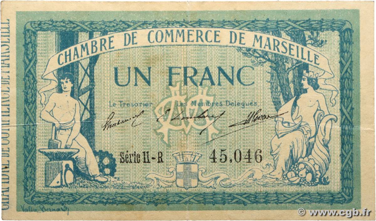 1 Franc FRANCE régionalisme et divers Marseille 1914 JP.079.41 TTB