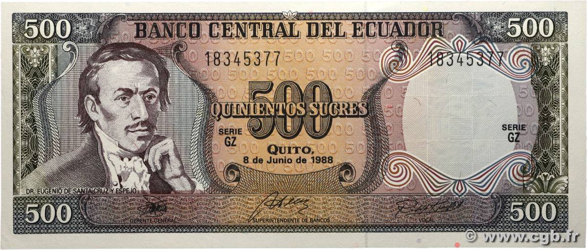 500 Sucres ECUADOR  1988 P.124Aa UNC