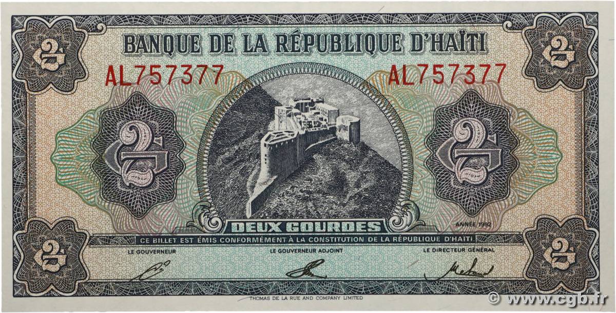 2 Gourdes HAÏTI  1992 P.260a NEUF
