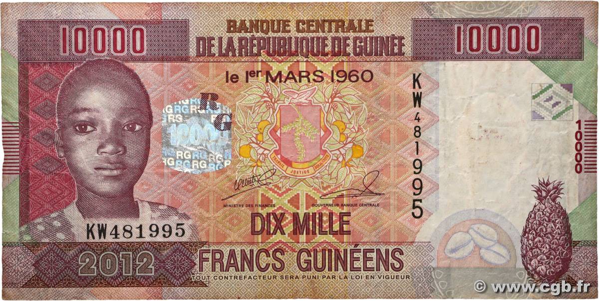 10000 Francs GUINÉE  2012 P.46 TB