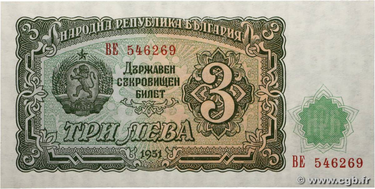 3 Leva BULGARIE  1951 P.081a NEUF