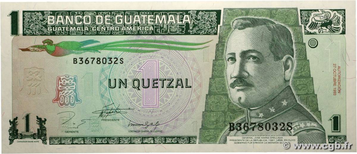 1 Quetzal GUATEMALA  1993 P.087a NEUF