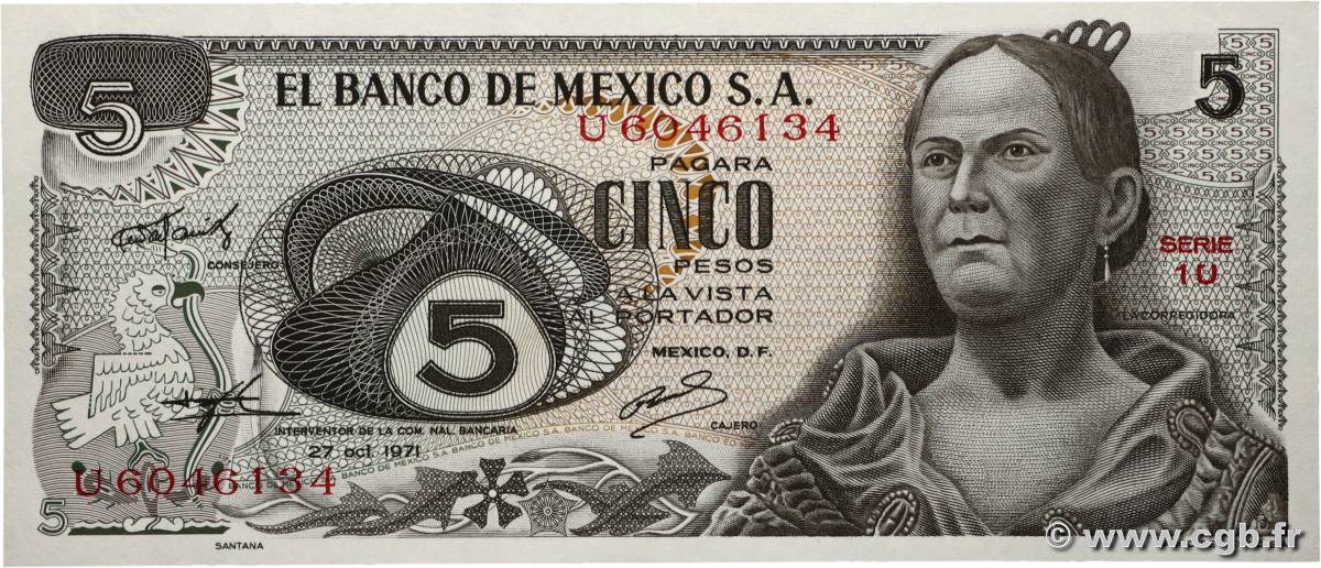5 Pesos MEXIQUE  1971 P.062b NEUF
