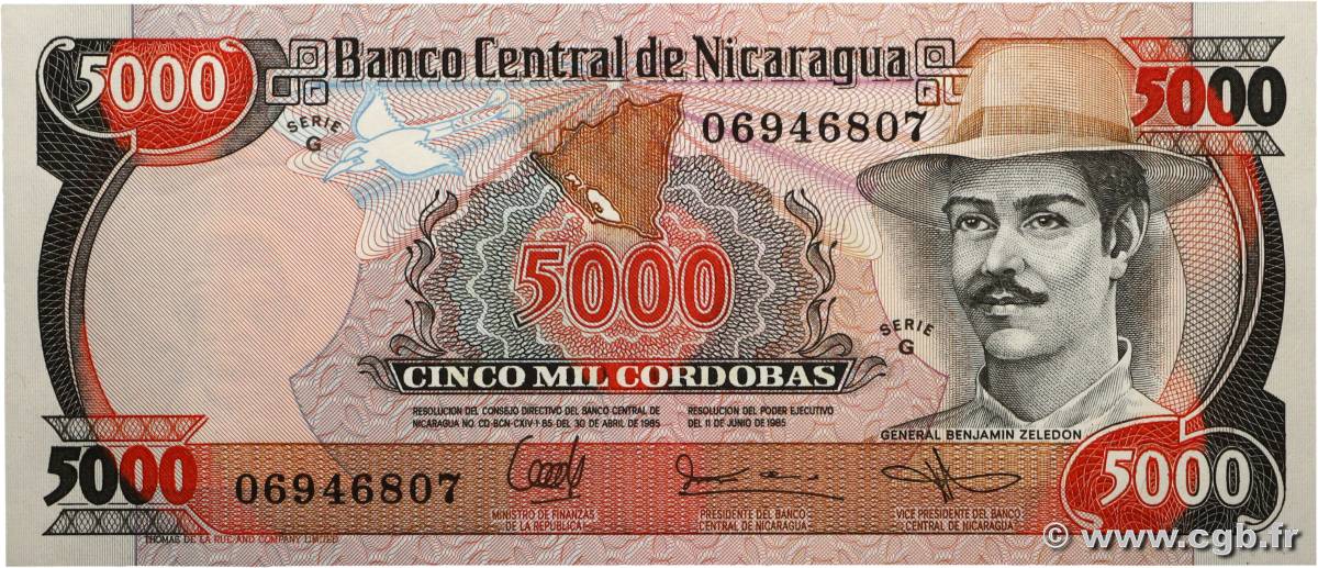 5000 Cordobas NICARAGUA  1987 P.146 NEUF