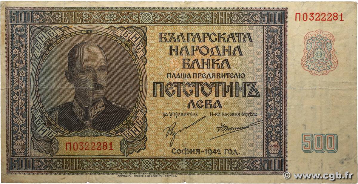 500 Leva BULGARIE  1942 P.060a TB