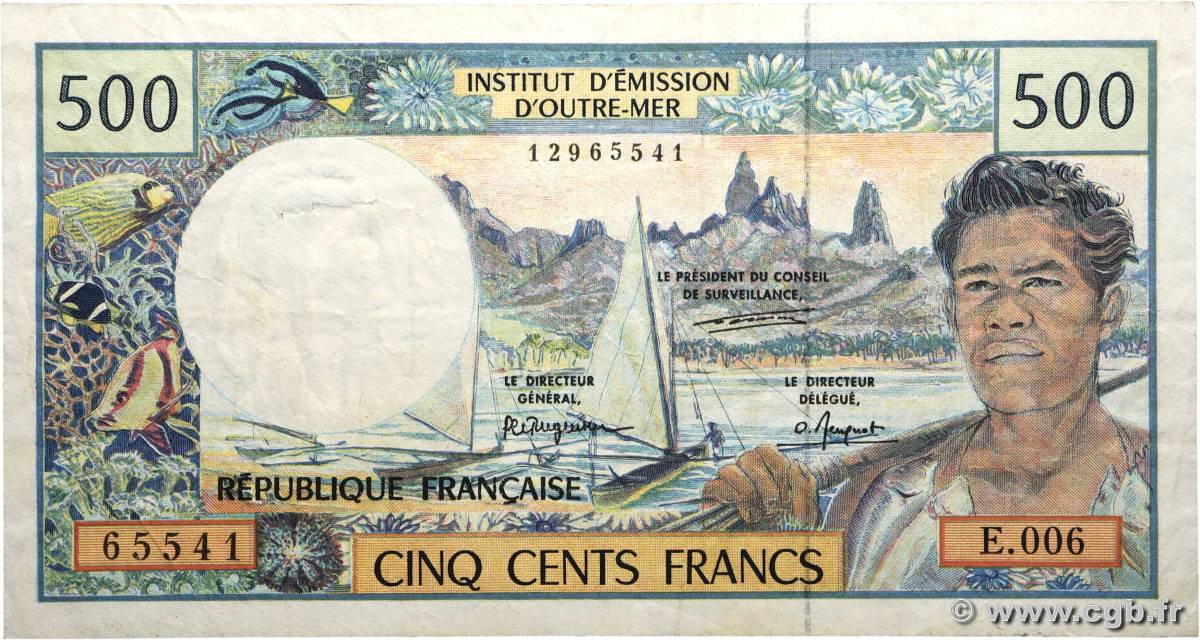 500 Francs POLYNESIA, FRENCH OVERSEAS TERRITORIES  1996 P.01b F+