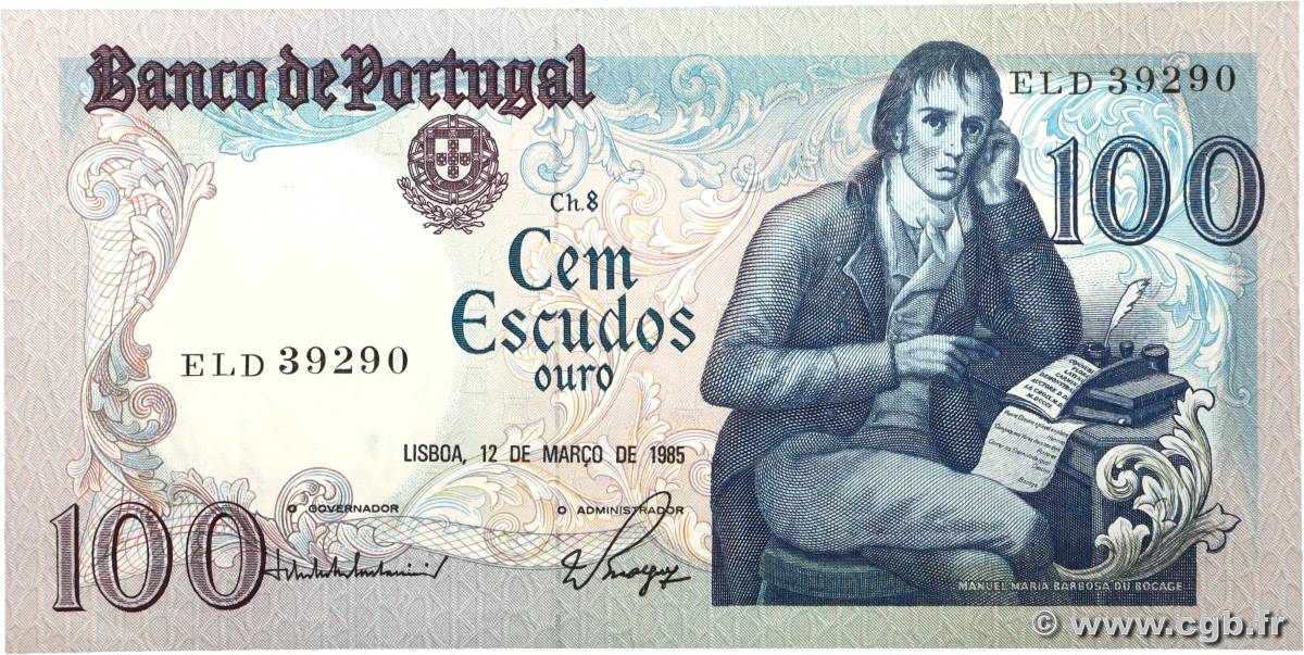 100 Escudos PORTUGAL  1985 P.178e SUP+