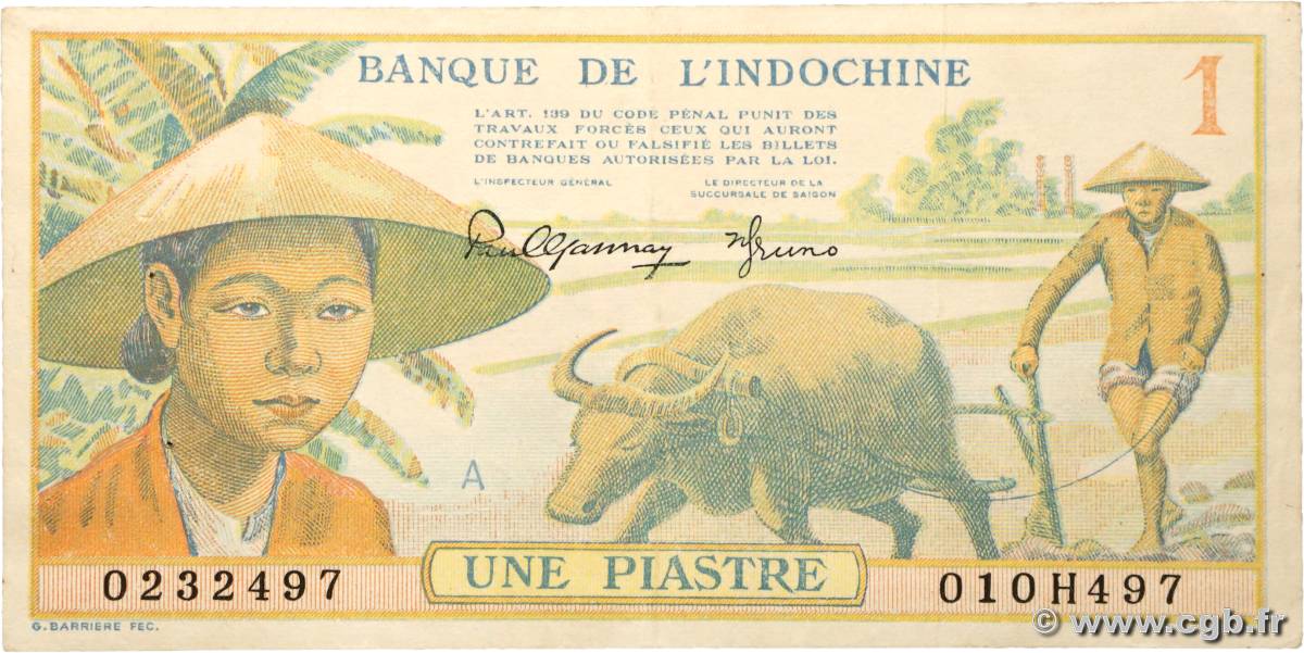 1 Piastre INDOCHINE FRANÇAISE  1942 P.074 TTB+