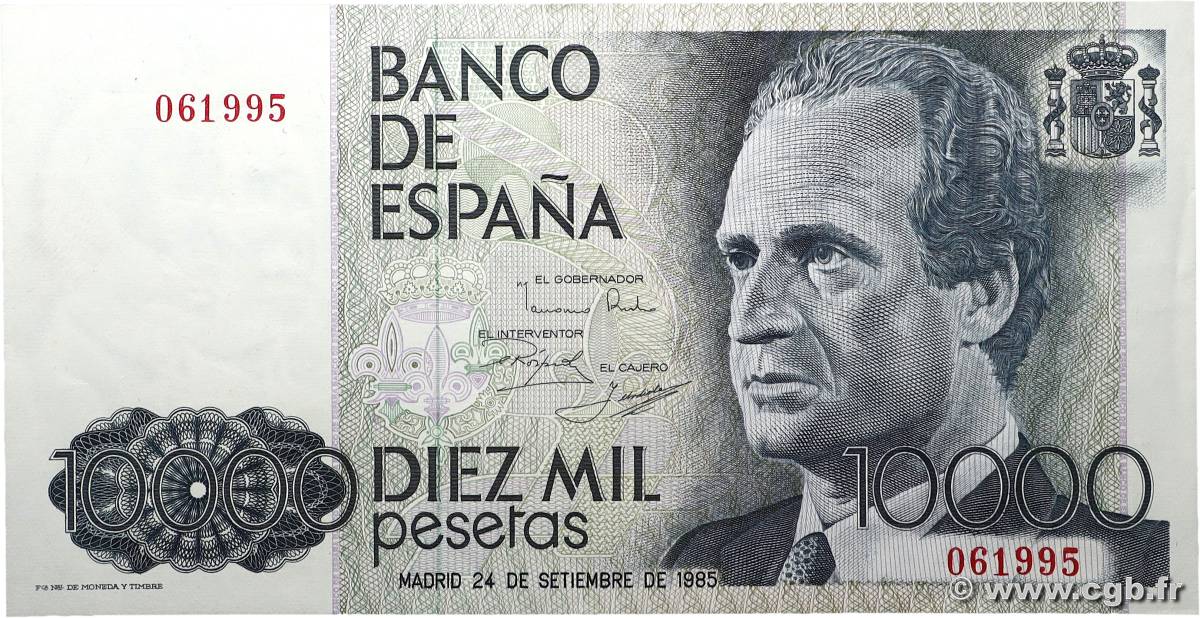 10000 Pesetas SPANIEN  1985 P.161 VZ+