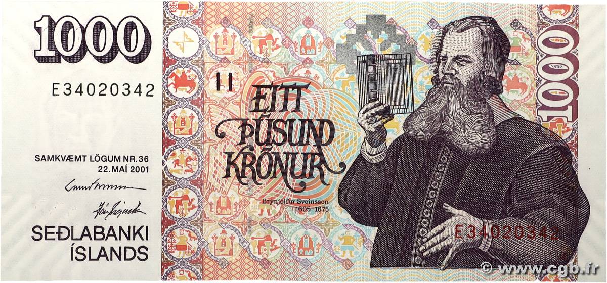 1000 Kronur ISLANDE  2001 P.59 NEUF