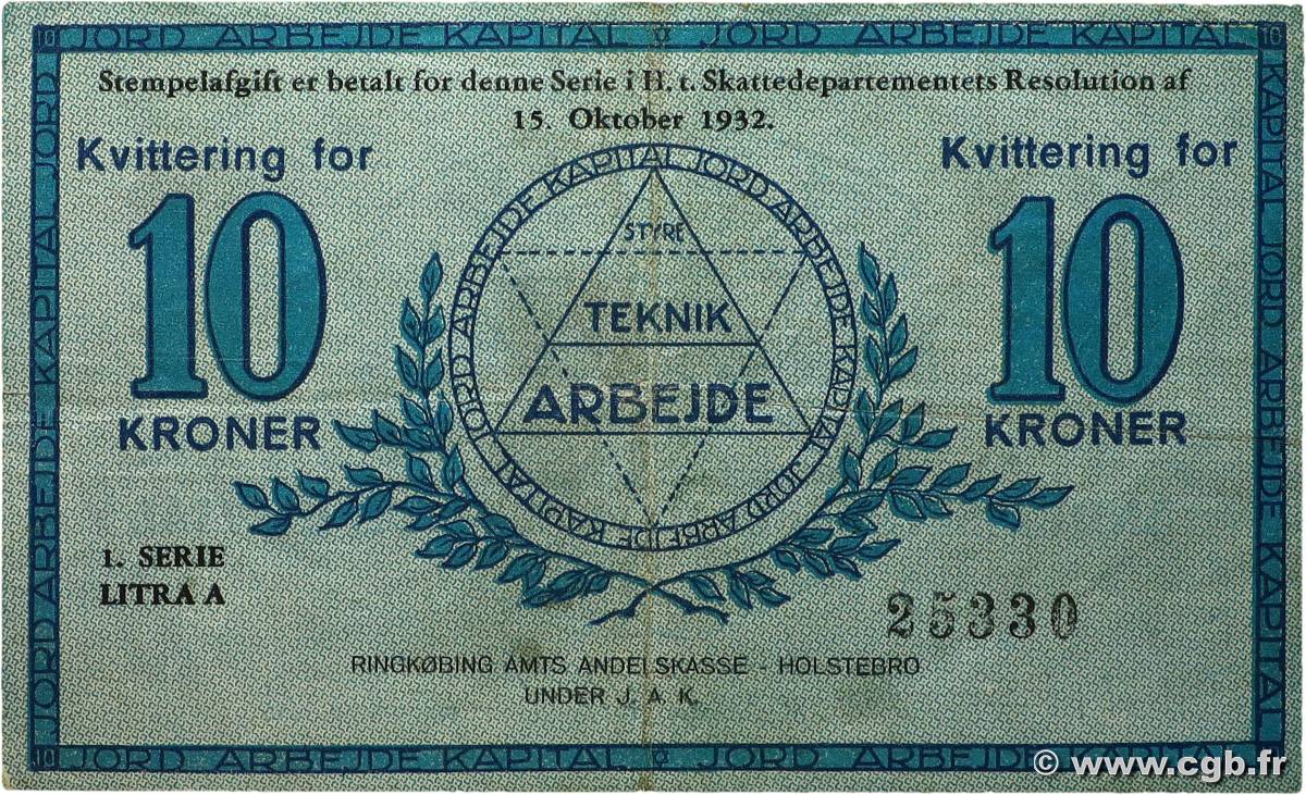 10 Kroner DÄNEMARK Hjørring 1932 P.- fSS