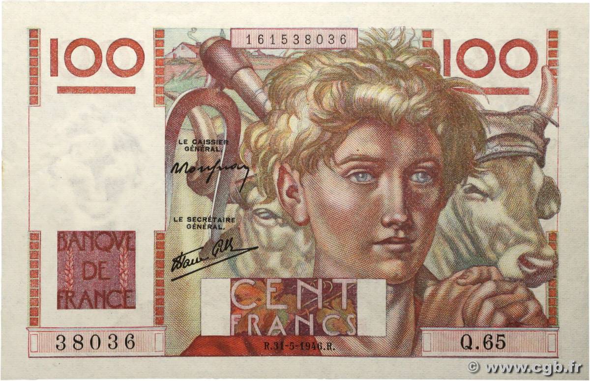 100 Francs JEUNE PAYSAN FRANCE  1946 F.28.05 SPL+
