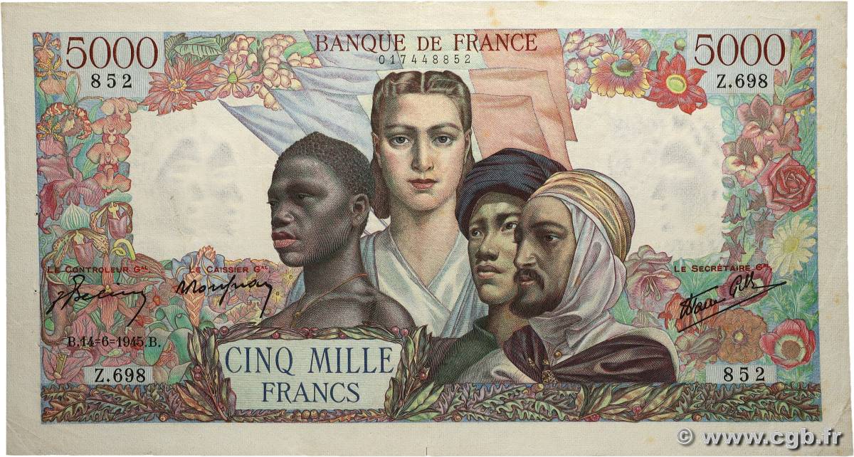 5000 Francs EMPIRE FRANÇAIS FRANCE  1945 F.47.30 TTB
