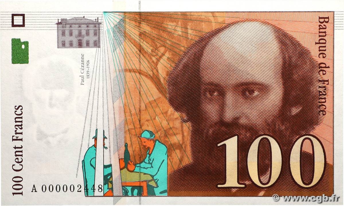100 Francs CÉZANNE Petit numéro FRANKREICH  1997 F.74.01A ST