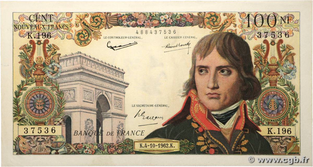 100 Nouveaux Francs BONAPARTE FRANCE  1962 F.59.17 TTB