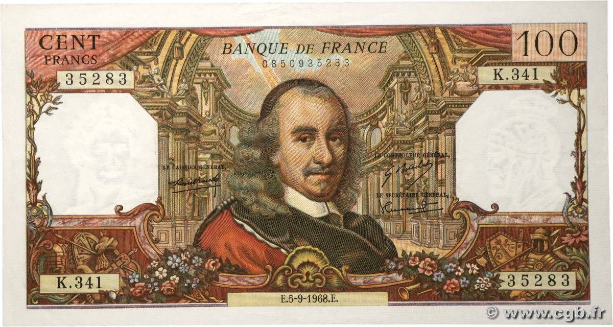 100 Francs CORNEILLE FRANCE  1968 F.65.23 SUP