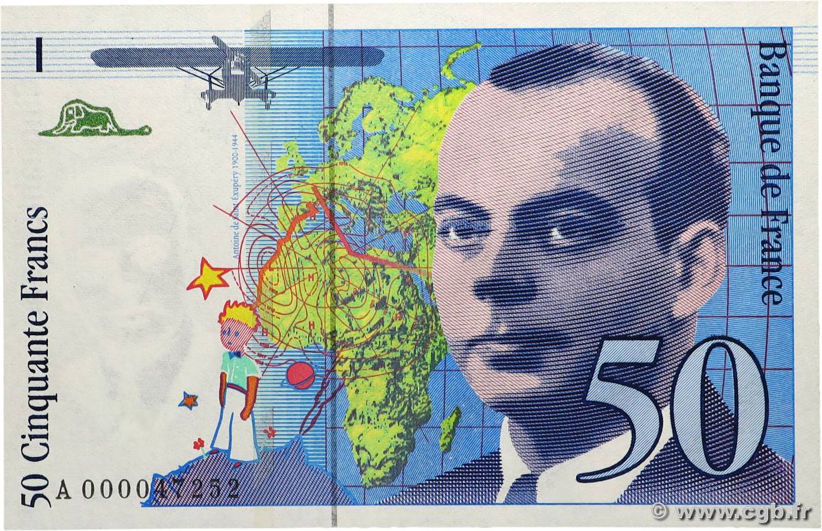 50 Francs SAINT-EXUPÉRY FRANKREICH  1992 F.72.01aA ST