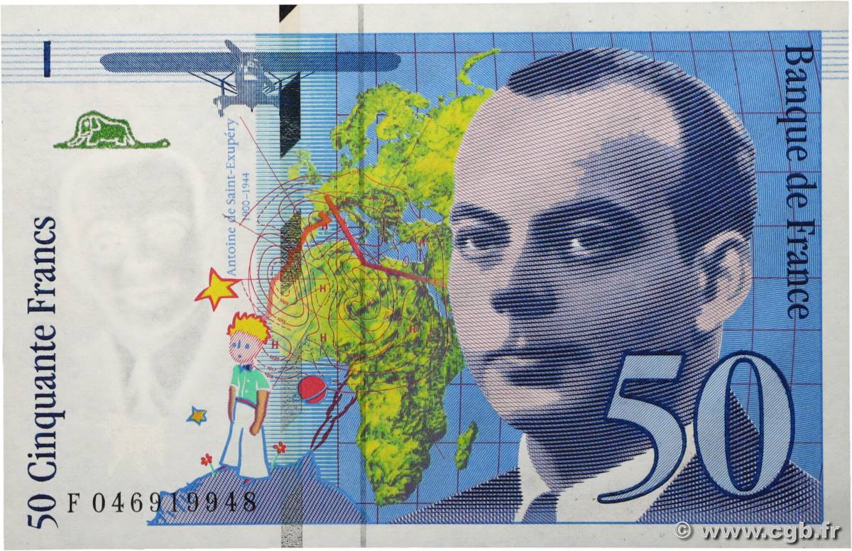 50 Francs SAINT-EXUPÉRY modifié FRANCE  1996 F.73.03 pr.NEUF