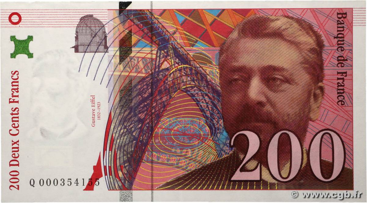 200 Francs EIFFEL Fauté FRANCE  1995 F.75.01 SUP+