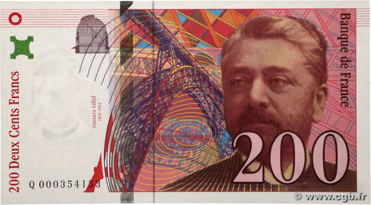 200 Francs EIFFEL FRANKREICH  1995 F.75.01 VZ+