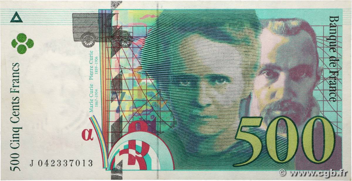 500 Francs PIERRE ET MARIE CURIE FRANKREICH  1998 F.76.04 VZ