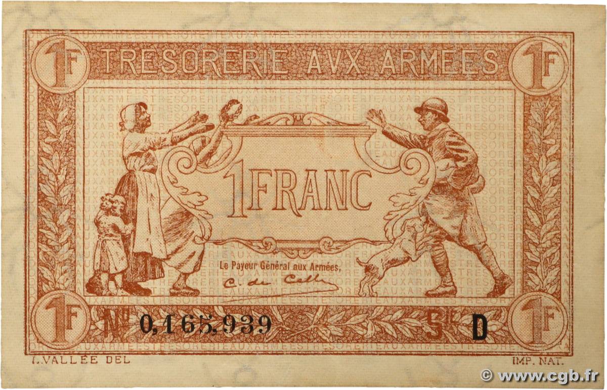 1 Franc TRÉSORERIE AUX ARMÉES 1917 FRANCE  1917 VF.03.04 TTB+