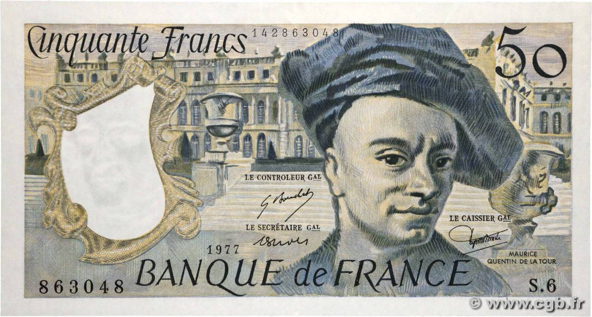 50 Francs QUENTIN DE LA TOUR FRANCE  1977 F.67.02 AU