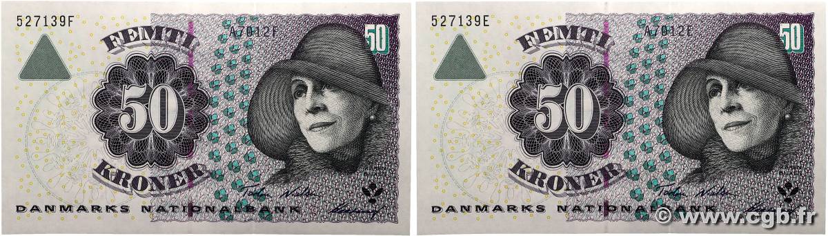 50 Kroner Consécutifs DÄNEMARK  2001 P.055 ST