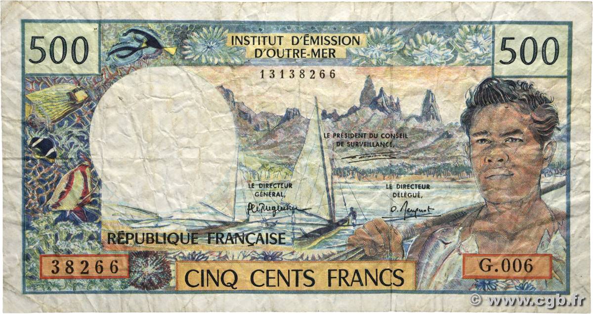 500 Francs FRENCH PACIFIC TERRITORIES  1996 P.01b F