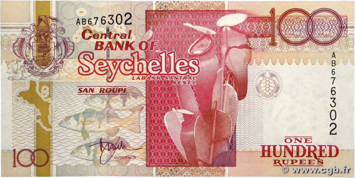 100 Rupees SEYCHELLES  1998 P.39 UNC