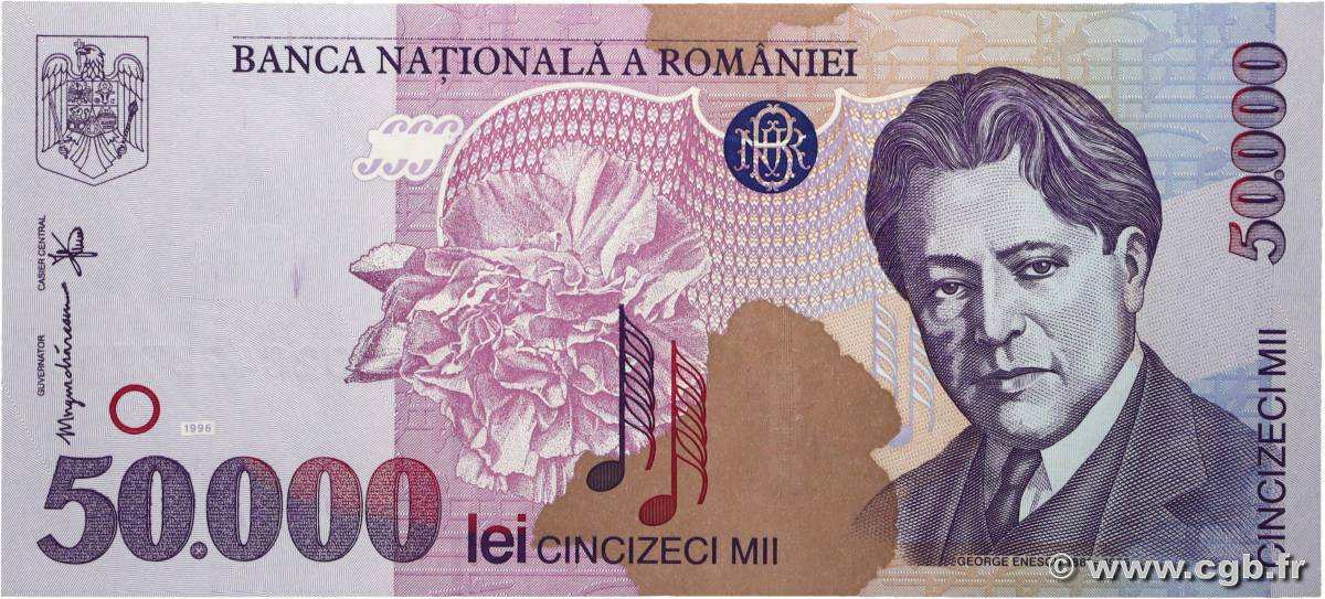 50000 Lei ROMANIA  1996 P.109 UNC
