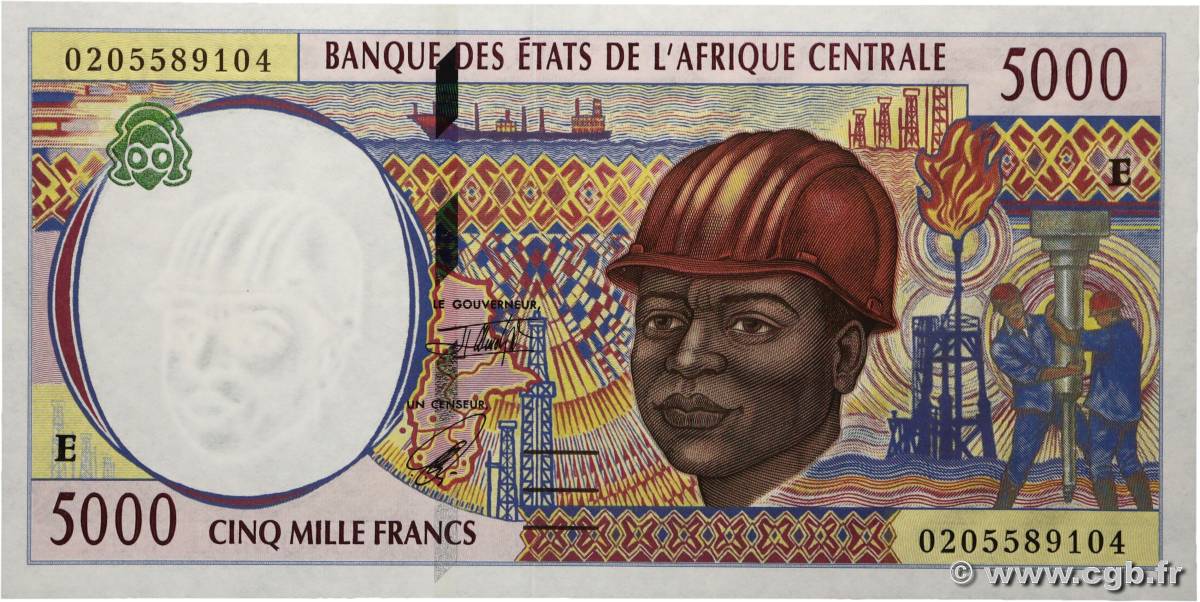 5000 Francs type 1994E CAMEROON  2002 A.168Eg UNC