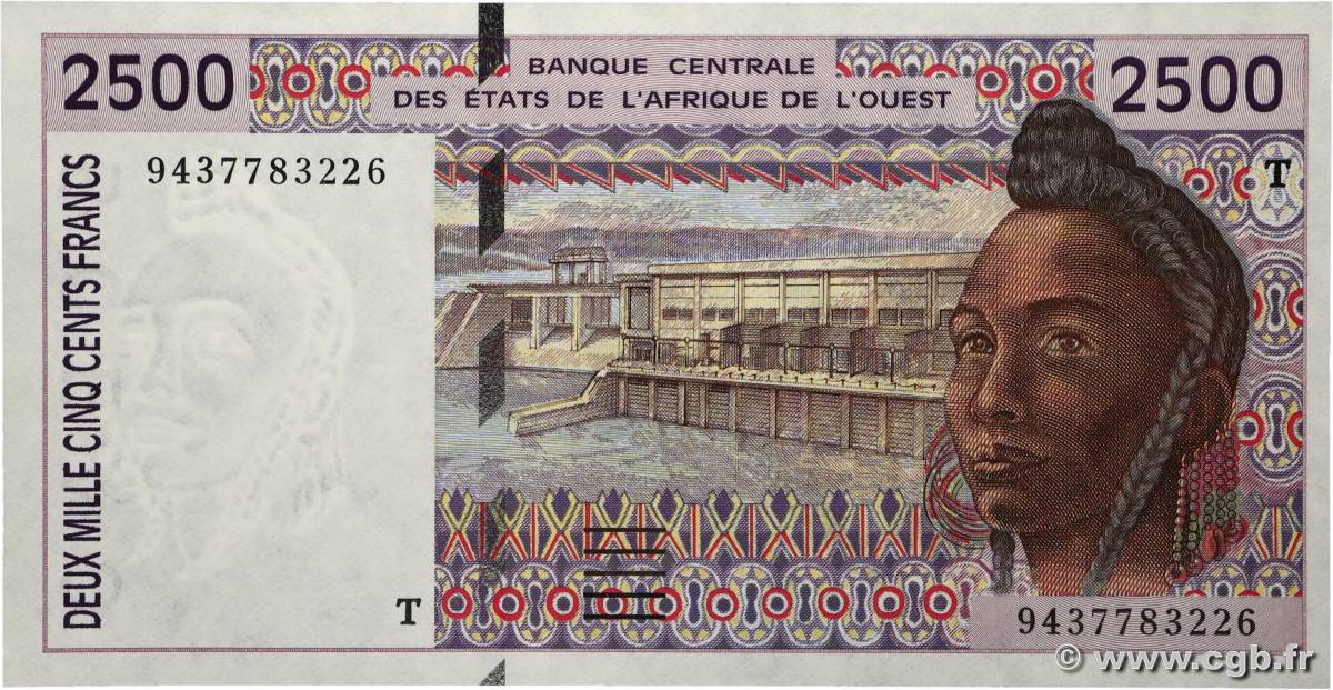 2500 Francs WEST AFRICAN STATES  1994 P.812Tc UNC-