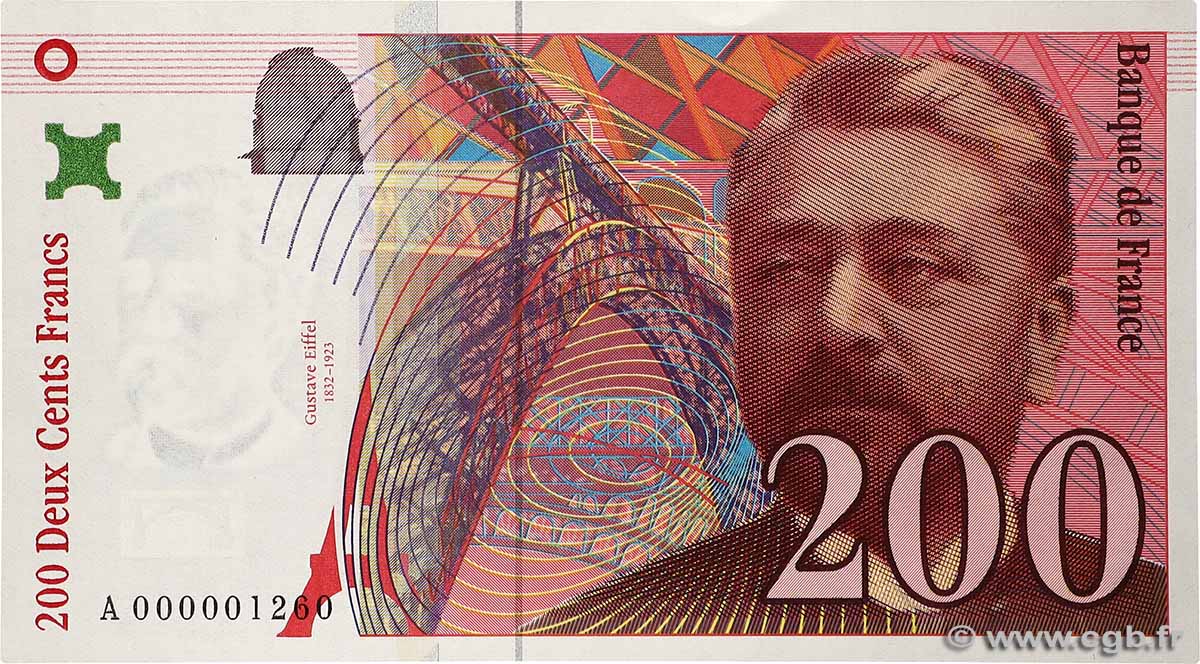 200 Francs EIFFEL Petit numéro FRANCIA  1995 F.75.01A SC+