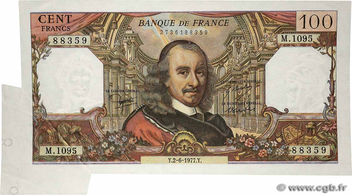 100 Francs CORNEILLE Fauté FRANCE  1977 F.65.58 AU-