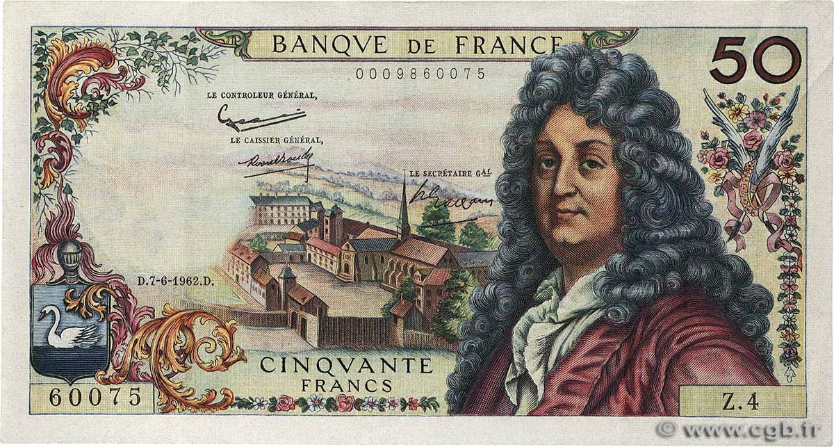 50 Francs RACINE FRANCE  1962 F.64.01 VF+