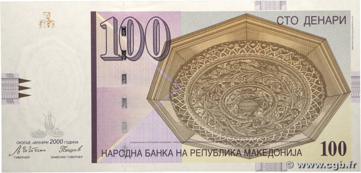 100 Denari MACÉDOINE DU NORD  2000 P.16c NEUF