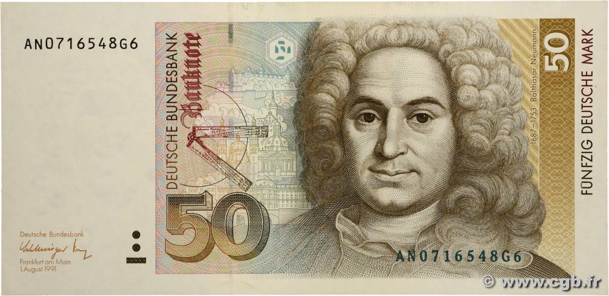 50 Deutsche Mark ALLEMAGNE FÉDÉRALE  1991 P.40b SPL+