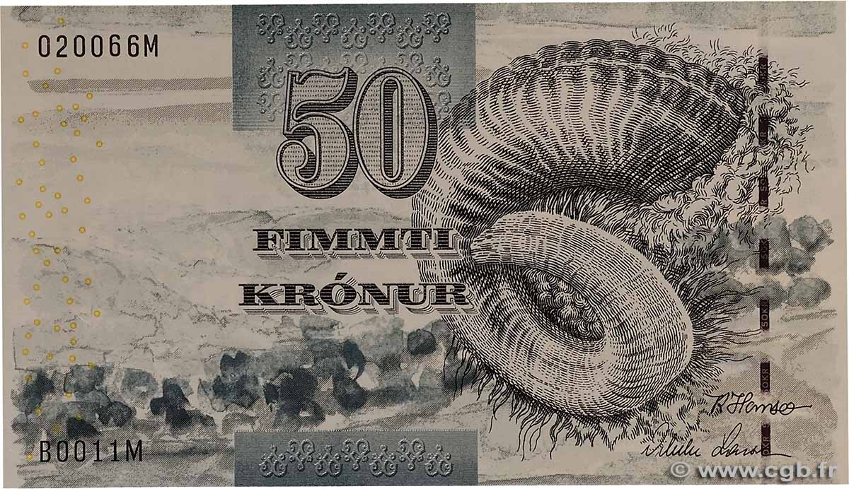 50 Kronur ÎLES FEROE  2001 P.24 NEUF