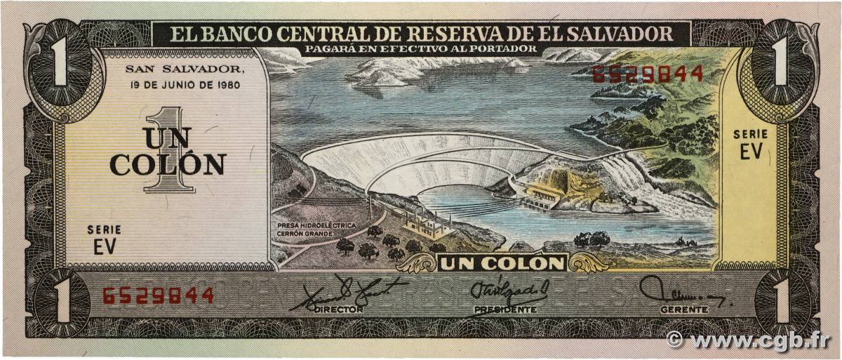 1 Colon SALVADOR  1980 P.125b NEUF