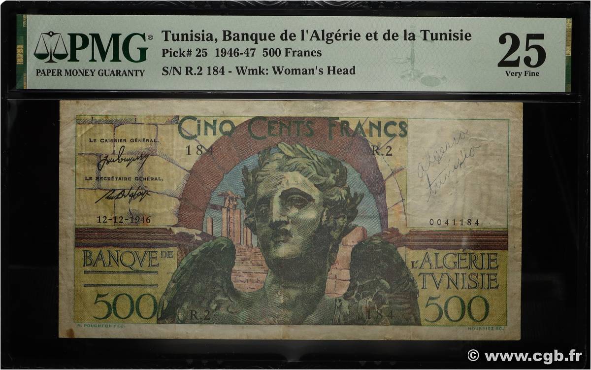 500 Francs TUNESIEN  1946 P.25 SS