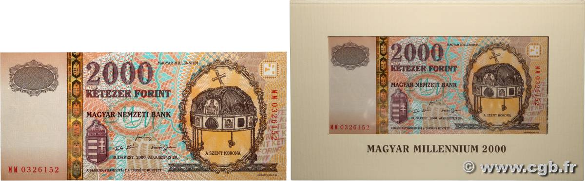 2000 Forint Set de présentation HUNGARY  2000 P.186a UNC